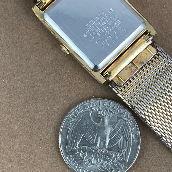 Seiko Galaxy Man's Takn Style Watch Champagne Dial Gold tone New Battery